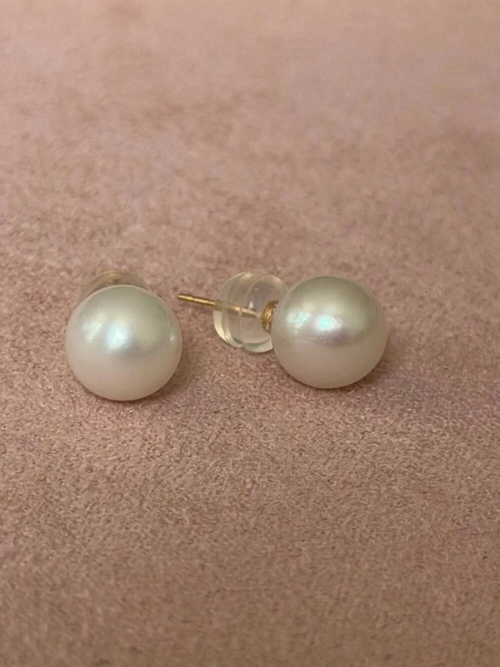 Genuine AKOYA Pearl Earrings 18K Gold 8mm White Japanese Pearl Stud Earrings
